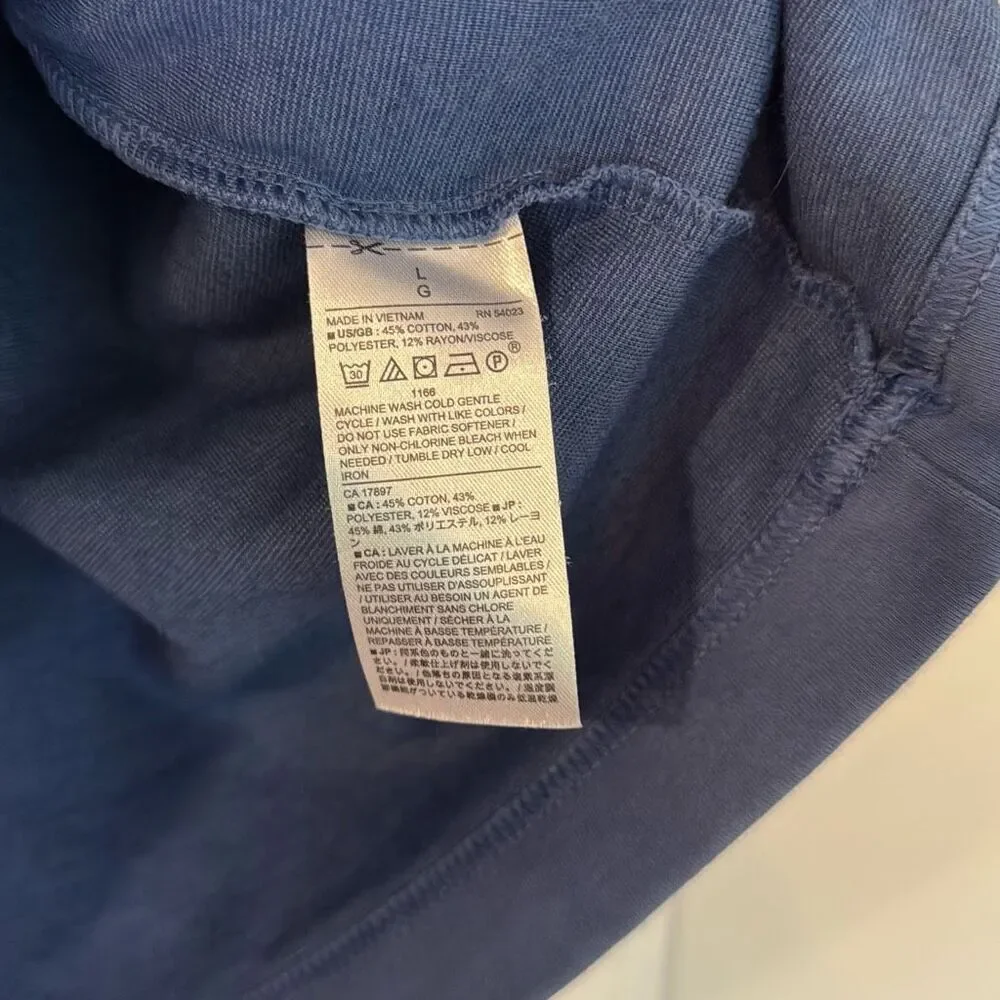 Banana Republic moisture wicking quarter zip pullover blue large
